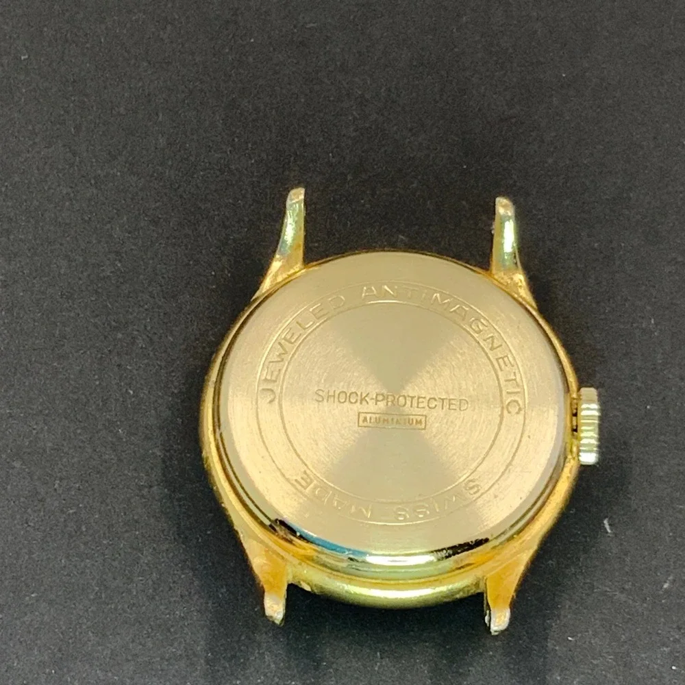 Vintage Gallant Swiss Made Watch Yellow Dial Antimagnetic Mechanical Ticking